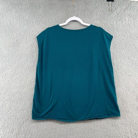 Eileen Fisher Traceable Organic Cotton Jersey Jewel Neck Top Medium M - Picture 3 of 10